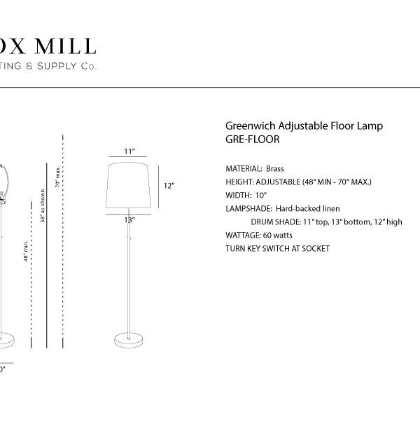 Greenwich Adjustable Floor Lamp, Bronze - Image 2