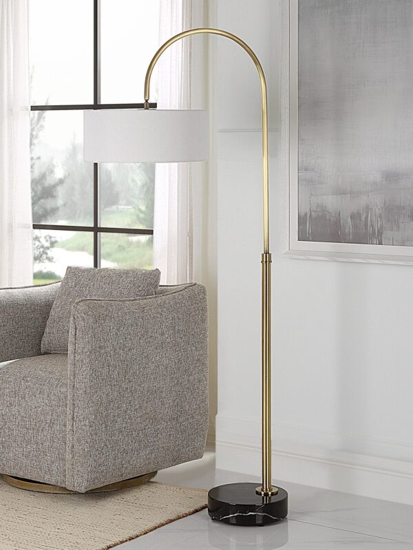 Huxford Brass Arch Floor Lamp - Image 4