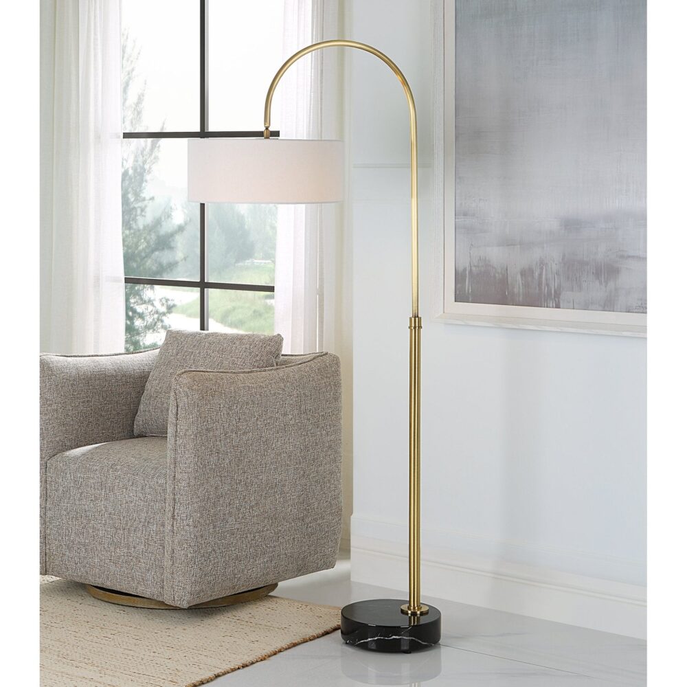 Huxford Brass Arch Floor Lamp - Image 2