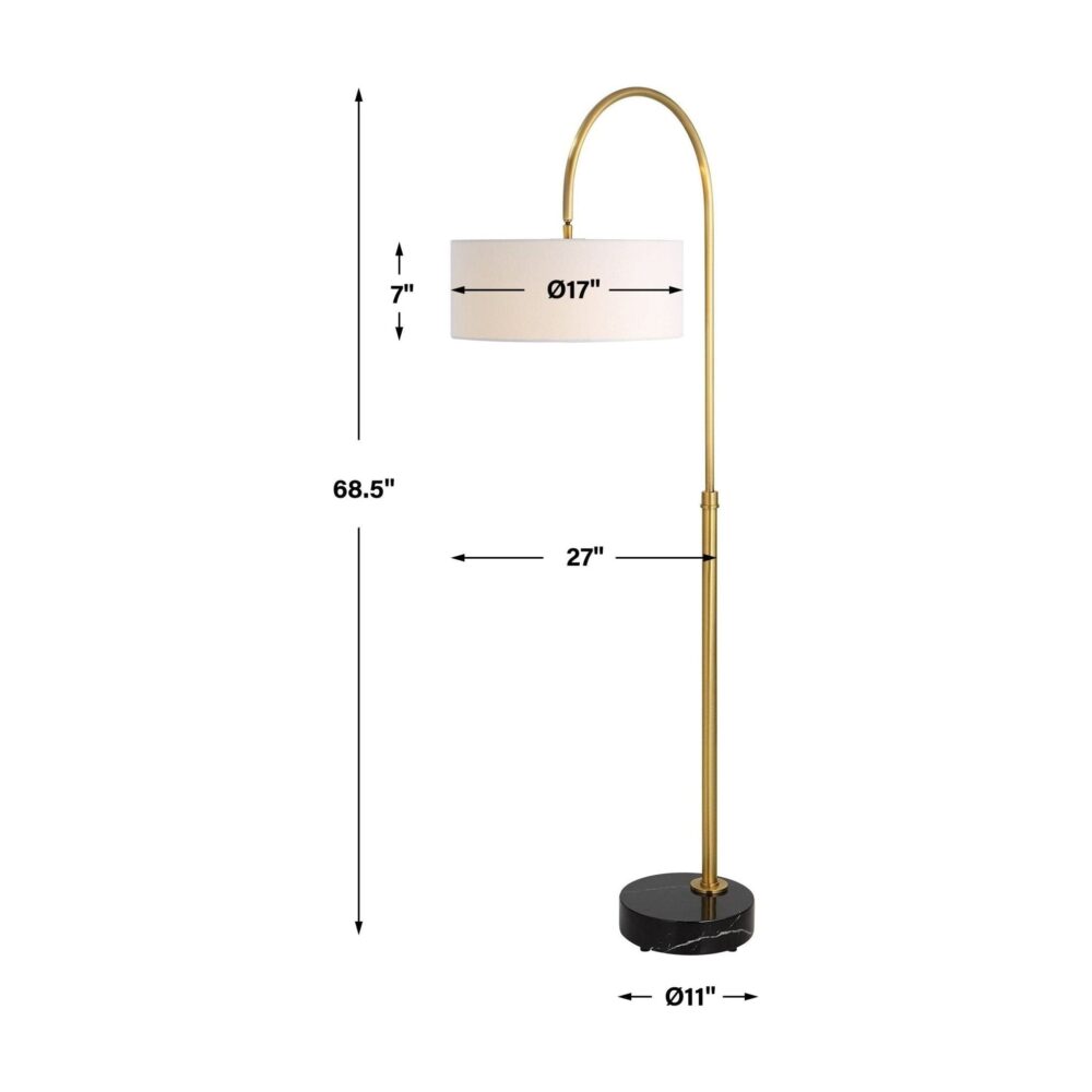 Huxford Brass Arch Floor Lamp - Image 3