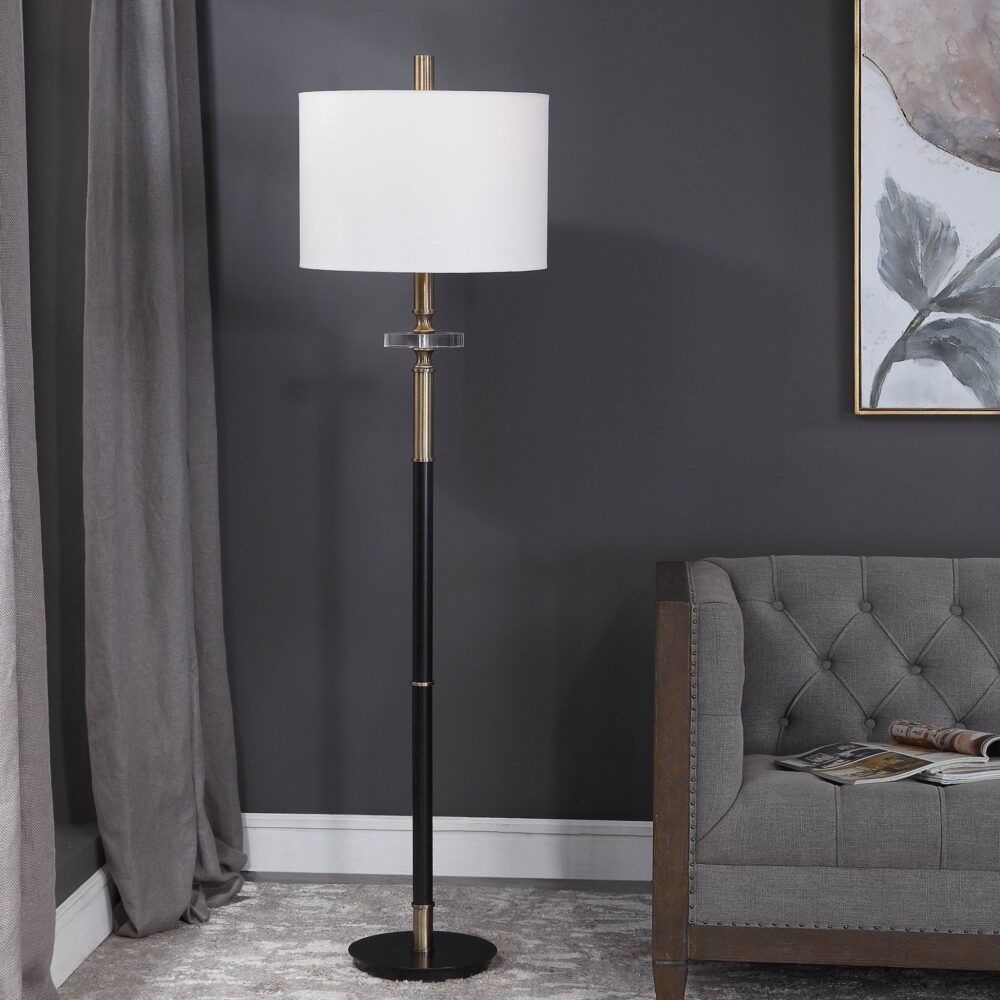 Maud Aged Black Floor Lamp - Image 2