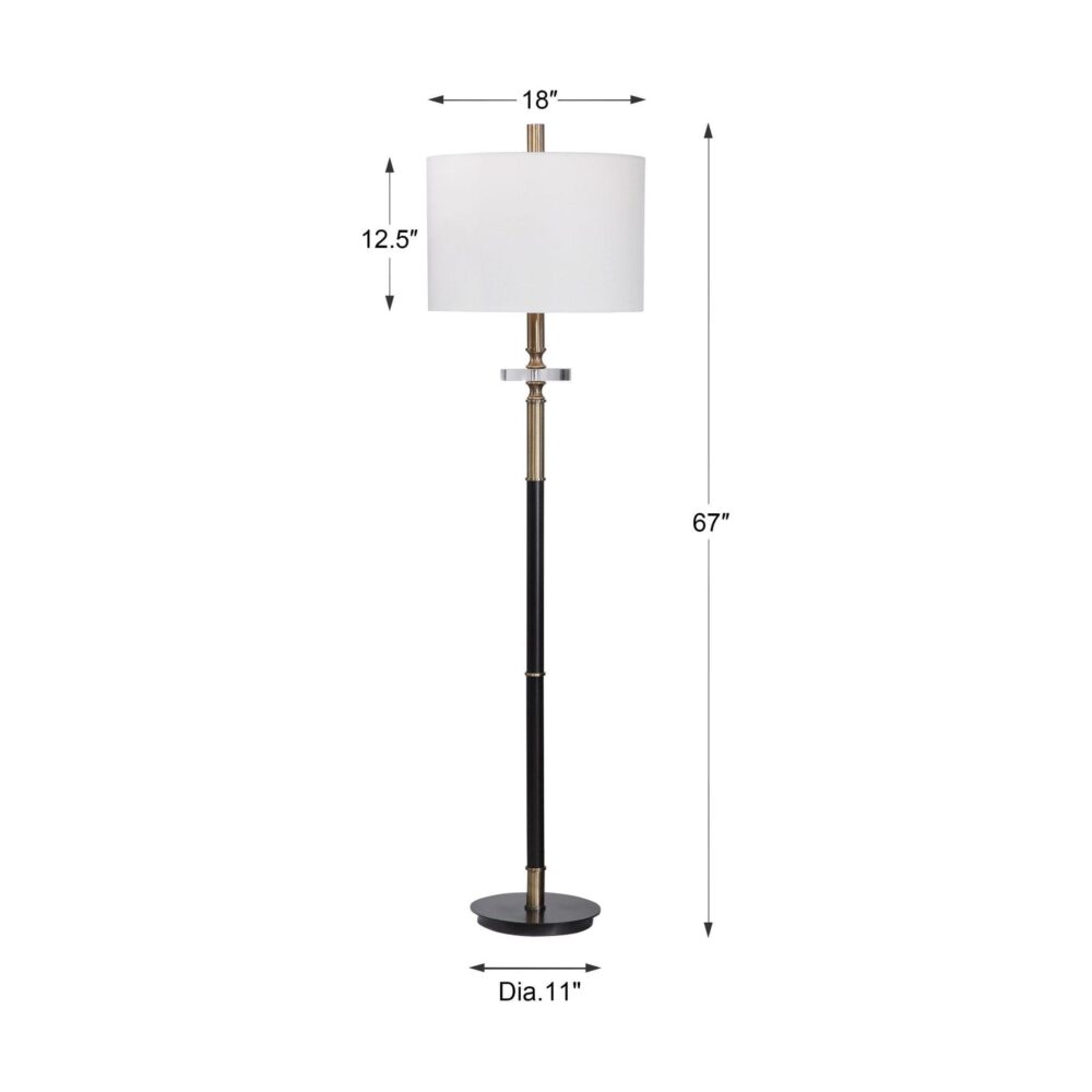 Maud Aged Black Floor Lamp - Image 3